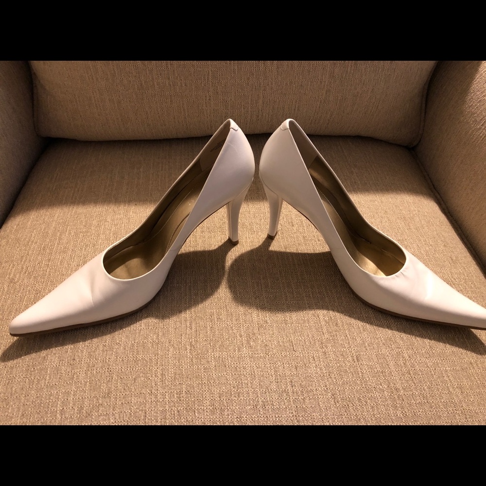 Nine West White Leather High Heels